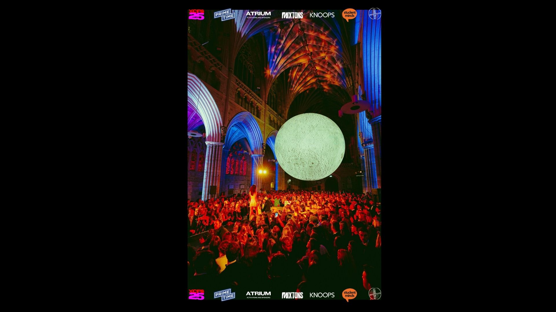 Atrium Discovery — Museum of the Moon installation, Exeter Cathedral